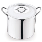 8 Quart Stainless Steel Stock Pot with Metal Lid & Dual Side Handles, Large Deep Cooking Pot for Soup, Stew, Boiling, Compatible with All Hob Types