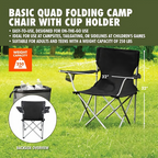 Portable Quad Folding Camping Chair with Cup Holder – Your Go-To Outdoor Seat for Adventures & Garden Relaxation