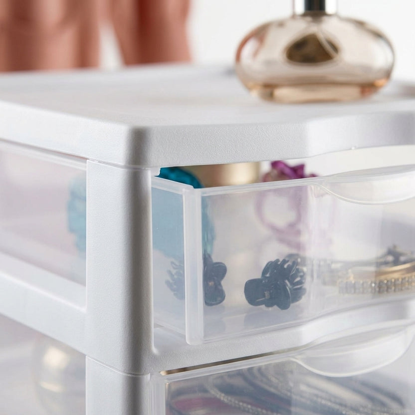 3-Tier Plastic Desktop Drawer Organizer – Compact Multi-Drawer Storage Cabinet to Tidy Up Your Desk & Countertop