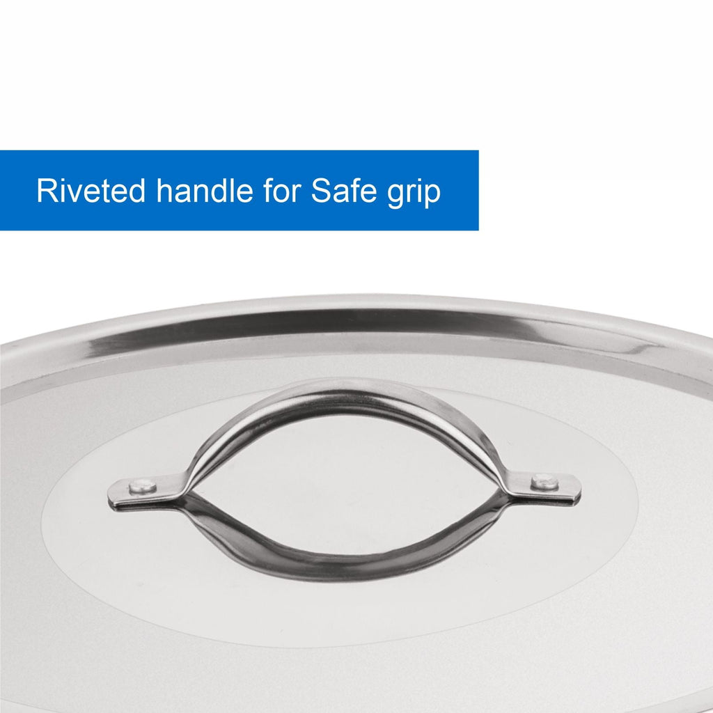 8 Quart Stainless Steel Stock Pot with Metal Lid & Dual Side Handles, Large Deep Cooking Pot for Soup, Stew, Boiling, Compatible with All Hob Types
