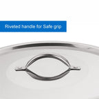 8 Quart Stainless Steel Stock Pot with Metal Lid & Dual Side Handles, Large Deep Cooking Pot for Soup, Stew, Boiling, Compatible with All Hob Types