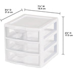 3-Tier Plastic Desktop Drawer Organizer – Compact Multi-Drawer Storage Cabinet to Tidy Up Your Desk & Countertop