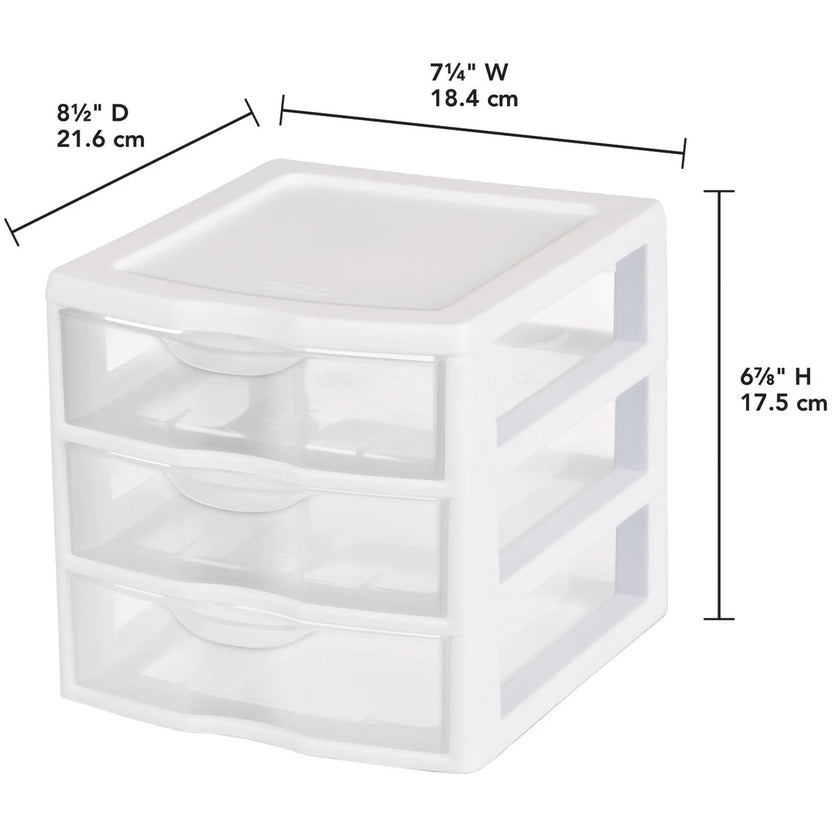 3-Tier Plastic Desktop Drawer Organizer – Compact Multi-Drawer Storage Cabinet to Tidy Up Your Desk & Countertop