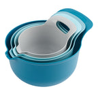 4-Piece Nesting Plastic Mixing Bowl Set – Convenient Stackable Prep Bowls with Pour Spouts & Comfort Handles for All Your Baking & Cooking Tasks