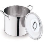 8 Quart Stainless Steel Stock Pot with Metal Lid & Dual Side Handles, Large Deep Cooking Pot for Soup, Stew, Boiling, Compatible with All Hob Types