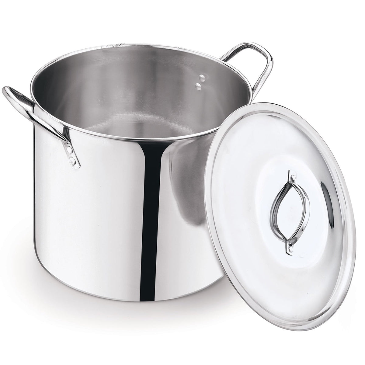8 Quart Stainless Steel Stock Pot with Metal Lid & Dual Side Handles, Large Deep Cooking Pot for Soup, Stew, Boiling, Compatible with All Hob Types