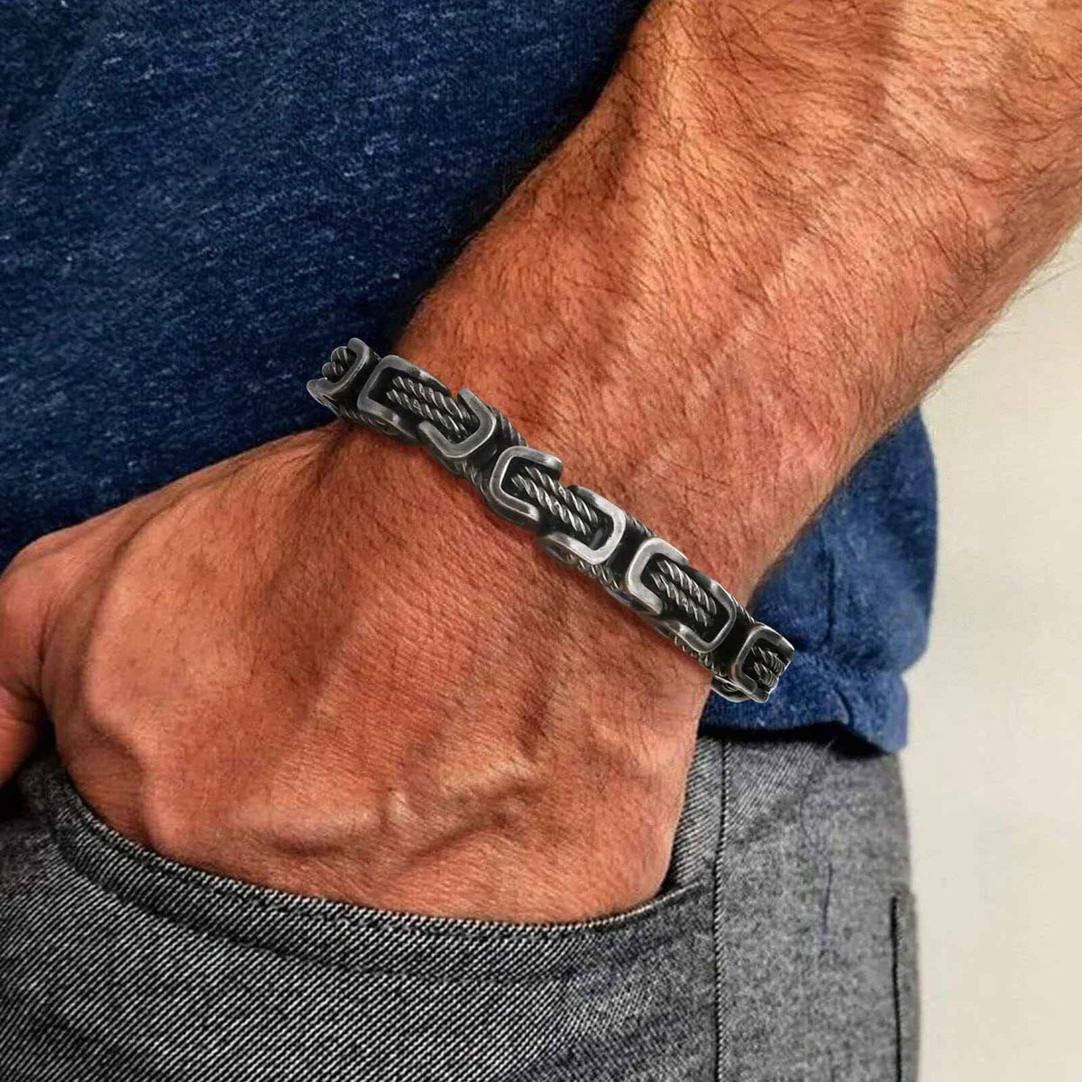 Braided Stainless Steel Bracelet for Men